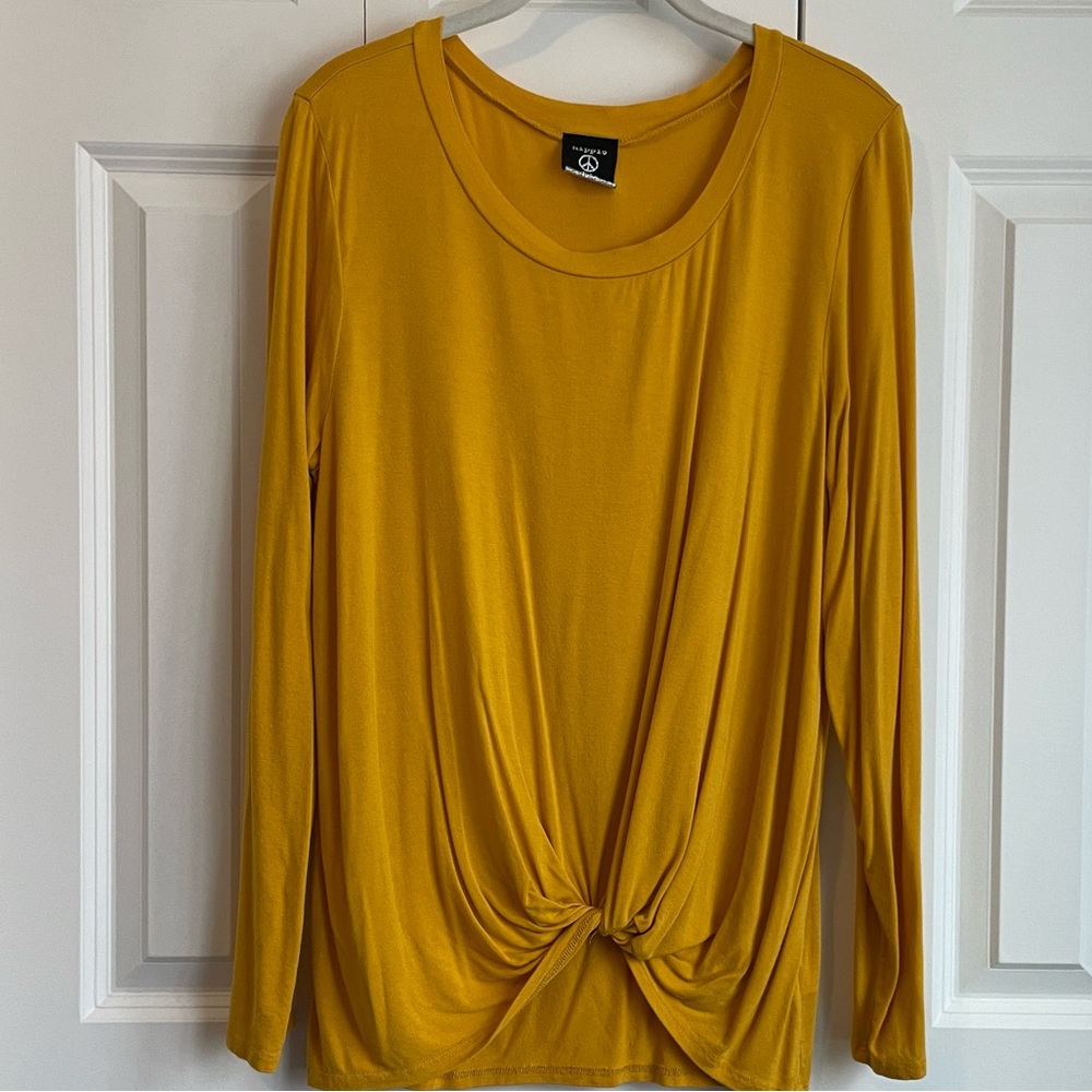 Hippie Chic yellow long sleeve top size L